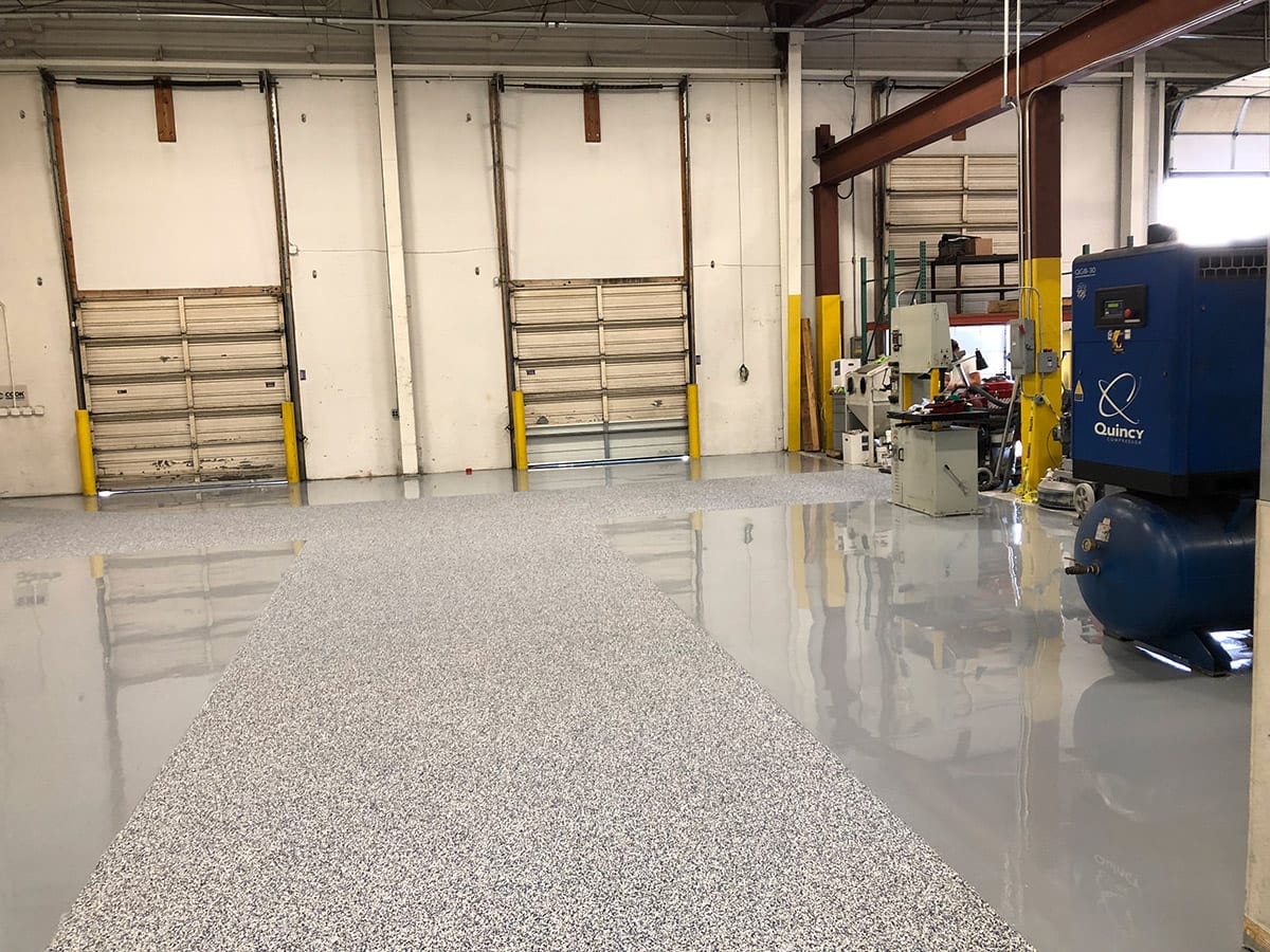 commercial flooring epoxy flooring in a manufacturing facility located in Denver, Colorado