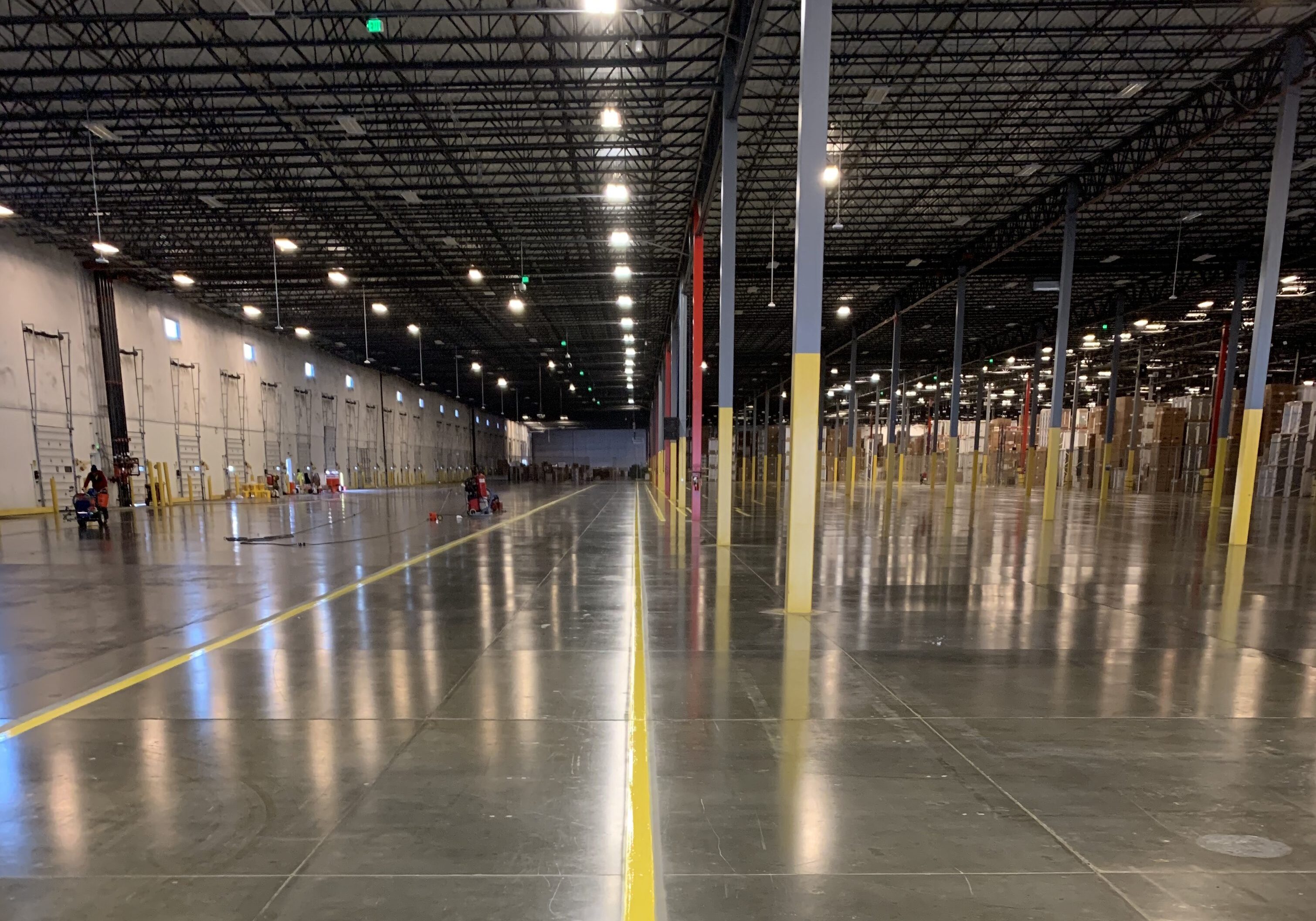 Denver, Colorado. Colorado Concrete Repair line striping in warehouse